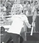  ?? ANDREW PATRON ?? Last year’s singles champion Radu Albot celebrates a point during the Delray Beach Open at the Delray Beach Tennis Center.