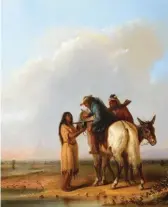  ??  ?? Alfred Jacob Miller (1810-1874), The Thirsty Trapper, 1850. Oil on canvas, 24 x 20 in. Estimate: $1.5/2.5 million SOLD: $1,715,000