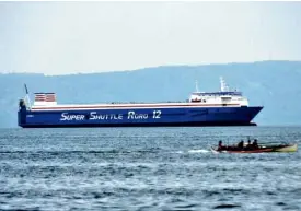  ?? CENIZA / CONTRIBUTO­R —ARJOY M. ?? SAILING SOON The Super Shuttle Ro-Ro 12 will start plying the Davao-General Santos-Bitung route to transport farm and industrial products from Mindanao to Indonesia.