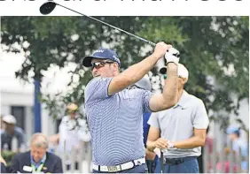  ?? Icon Sportswire ?? Ryan Fox shot 66 at Quail Hollow after adjusting his grip.