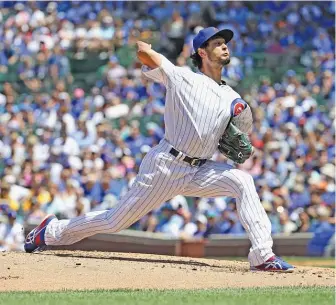  ?? JONATHAN DANIEL/GETTY IMAGES ?? Yu Darvish pitches against the Pirates on Friday at Wrigley Field in the Cubs’ first game after the All-Star break — a start he lobbied for to set a new tone for himself in the second half.