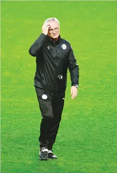  ??  ?? Leicester City’s Italian coach Claudio Ranieri walks during a training session on the eve of their UEFA Champions League football match against Sevilla at the Ramon Sanchez Pizjuan stadium in Sevilla on February 21, 2017. - AFP photo