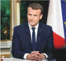  ?? PHILIPPE WOJAZER/POOL/AGENCE FRANCE-PRESSE ?? Emmanuel Macron fait face à une chute brutale de sa popularité auprès des électeurs français depuis les derniers mois.