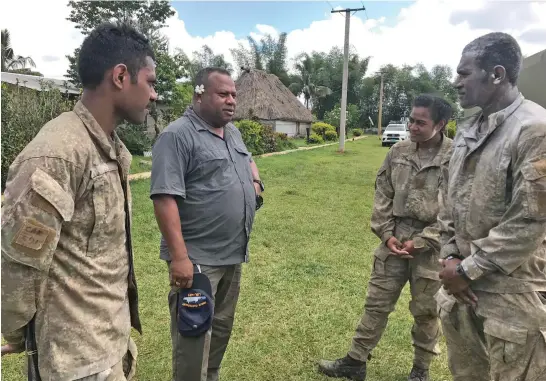  ?? Photo: New Zealand Defence Force ?? Minister for Defence and National Security, Inia Seruiratu (second from left), with Fijian cadet officers.