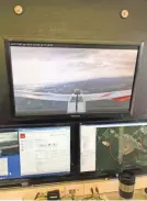  ?? ED BAIG/USA TODAY ?? A monitor in a control center shows the view on a Verizon drone after it was launched from the Woodbine Airport last month in Cape May County, N.J.