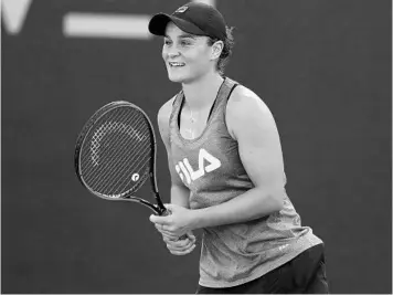  ?? CHRIS HYDE/GETTY ?? Women’s tennis No. 1 Ash Barty is donating any prize money she wins at the Brisbane Internatio­nal this week to the Red Cross to go toward the recovery effort for the wildfires that have devastated parts of Australia.