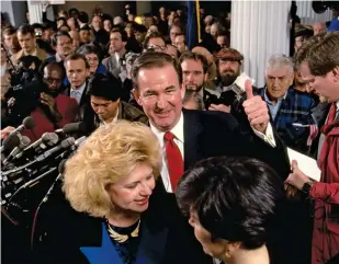  ??  ?? FAR-RIGHT SUPREMACY? At the 1992 GOP convention, Republican mandarins gave over large swaths of the party platform to hard-liners such as Pat Buchanan.