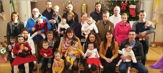  ??  ?? Celebratin­g Baptism Sunday 7th January 2018 at the Church of Mary immaculate in Grange parish, a special mass was held for all the new borns in the parish in 2017.