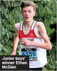  ??  ?? Junior boys’ winner Ethan McGlen