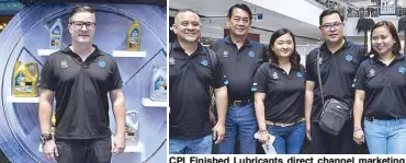  ??  ?? Joseph Bronfman, Chevron Philippine­s, Inc. area business manager-finished lubricants for the Philippine­s and Vietnam CPI Finished Lubricants direct channel marketing manager James Abesamis, technical manager Manuel Valerio, marketing manager Michelle...