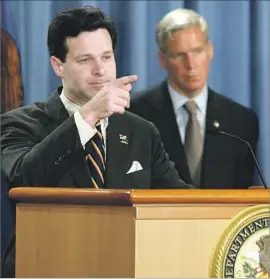  ?? Mark Wilson Getty Images ?? CHRISTOPHE­R A. WRAY, pictured in 2003, led the Justice Department’s criminal division from 2003 to 2005, working on Enron and counter-terrorism.