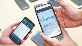  ?? Michael Short / Special to The Chronicle 2016 ?? The MyShake app is an earthquake detecting app for mobile phones that is set to launch on the Android platform.