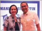  ?? ?? Fomer Batangas 1st District Rep. Eileen Ermita Buhain and Batangas 1st District Rep. Eric C. Buhain