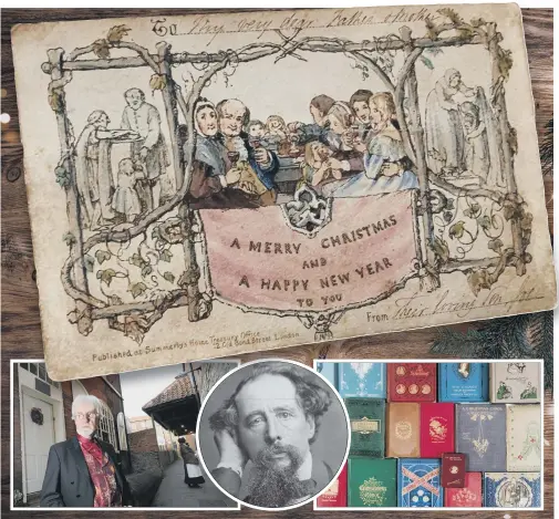  ?? PICTURES: PA/ROSS PARRY ?? CELEBRATIO­N: The world’s first Christmas card will go on show in the Dickens Museum, in an exhibition exploring how the author brought the season back into fashion.