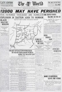  ?? PNG FILES ?? The front page of the March 26, 1913 Vancouver World, which reported on a deadly flood in the American Midwest.