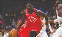  ?? RON CHENOY/USA TODAY SPORTS FILES ?? Raptors forward Pascal Siakam averaged a team-best 23.6 points per game before the season was halted.