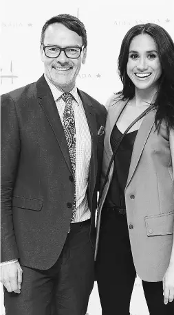  ??  ?? Raymond Girard, president, content marketing, Spafaxand actress Meghan Markle.