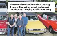  ??  ?? The West of Scotland branch of the Stag Owners’ Club put on one of the biggest club displays, bringing 20 of its cars along.