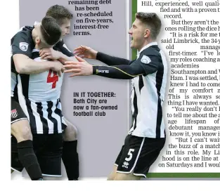  ??  ?? IN IT TOGETHER: Bath City are now a fan-owned football club