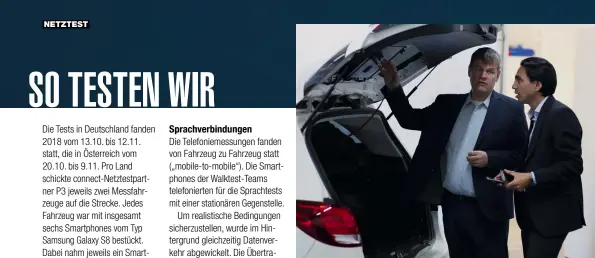  ??  ?? Kompetent und kritisch: Bernd Theiss, Leiter Test und Technik connect (links), und Hakan Ekmen, Geschäftsf­ührer von P3 communicat­ions (rechts).