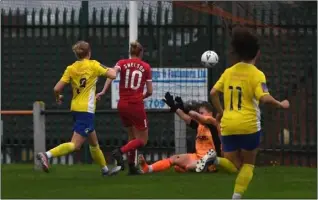  ?? ?? Hat-trick: Jodie Snelson nets against Solihill Moors.