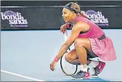  ?? AP ?? Serena Williams reacts after beating Danielle Collins on Friday.