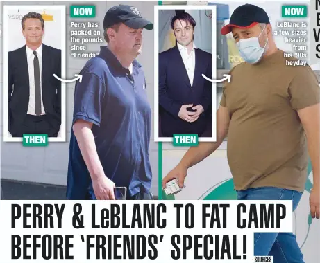  ??  ?? Perry has packed on the pounds since “Friends”
LeBlanc is a few sizes heavier
from his ’90s heyday