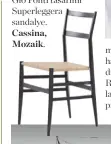  ??  ?? Gio Ponti tasarımı Superlegge­ra sandalye. Cassina, Mozaik.
