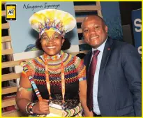  ??  ?? Emerging tourism entreprene­ur, Londiwe Ngcamu with KZN MEC for Economic Developmen­t, Tourism and Environmen­tal Affairs, Sihle Zikalala. Ngcamu’s business, Nongoma Siyavaya Tours, specialise­s in tours to the royal palaces.