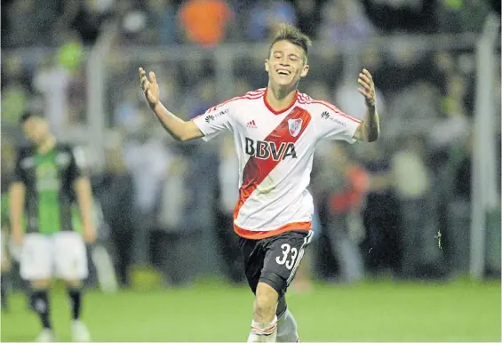  ?? FOTORREPOR­TER ?? Inolvidabl­e. Alan Marcel Picazzo tuvo la noche de su vida: debutó en River al ingresar en el segundo tiempo y convirtió el tercero.