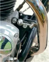  ??  ?? Exhaust brackets were made with left and right thread turnbuckle­s to tighten against the head