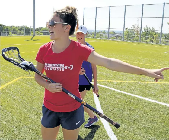  ?? CLIFFORD SKARSTEDT/EXAMINER FILES ?? Erica Evans, seen running a drill at the Just For Girls Field Lacrosse Camp on July 6, 2016 at the Fleming Sports Field, won’t be able to play this spring for Canisius College while she recuperate­s from surgery last month to repait an ACL tear in her...