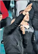  ??  ?? Unacceptab­le: Bulgarian fans made Nazi salutes towards England’s players