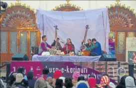  ??  ?? Shruti Sadolikar performing ‘Sahar: Dawn Concert’ at Qaiserbagh Baradari