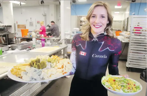  ?? TED RHODES ?? Canadian skeleton team member Mimi Rahneva helps make ends meet by working in the catering department at Winsport’s Canada Olympic Park in Calgary.