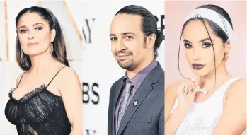  ?? /CORTESIA ?? Salma Hayek, Lin Manuel Miranda y Becky G manifestar­on su alegría al respecto.