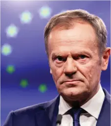  ??  ?? Mission: Donald Tusk is calling for a British rethink