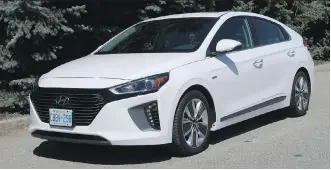  ?? JIL McINTOSH/DRIVING ?? The Hyundai Ioniq arguably has a better-looking front end than the angry-faced Prius.