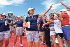  ?? THOMAS J. RUSSO, USA TODAY SPORTS ?? Juli Inkster is idolized by players and fans after picking up her second victory as U.S. Solheim Cup team captain.