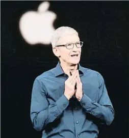  ?? NOAH BERGER / AFP ?? Tim Cook, director ejecutivo de Apple