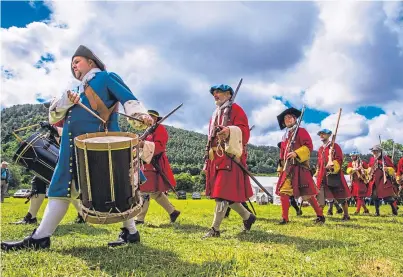  ??  ?? The Soldiers of Killiecran­kie re-enact what was a rare Jacobite victory fought at the site on July 27 1689, but which resulted in the death of their leader John Graham Dundee.