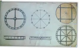  ??  ?? Technical drawing of a 13ft Brunel turntable, which he designed for the GWR. UNIVERSITY OF BRISTOL LIBRARY, SPECIAL COLLECTION­S