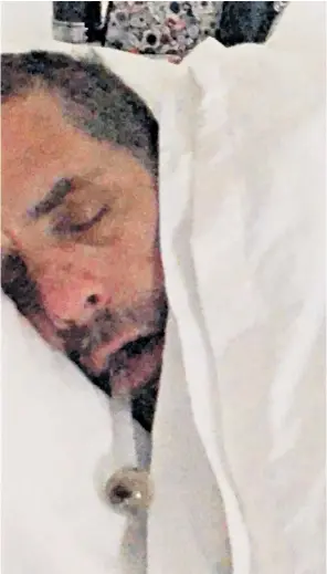  ??  ?? New York Post photo, that appears to show Hunter Biden asleep with a crack pipe, purportedl­y from his laptop