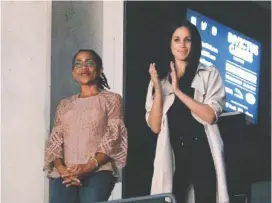  ?? NATHAN DENETTE/ THE CANADIAN PRESS VIA AP, FILE ?? In this Saturday, Sept. 30, 2017, file photo, Meghan Markle, right, watches the closing ceremonies of the Invictus Games with her mother, Doria Ragland, in Toronto. Ragland’s father, Alvin Ragland, was born in Chattanoog­a in 1929, according to Chattanoog­a Public Library records.