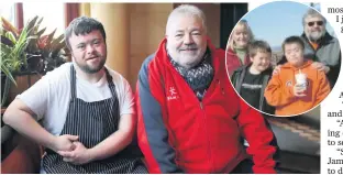  ??  ?? James Martin with dad Ivan, and (inset) with brother Daniel and mum Suzanne