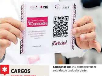  ?? CORTESÍA: INE ?? Campañas del INE promoviero­n el voto desde cualquier parte