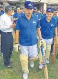  ??  ?? SPG’S Ajit Wadekar walks out to bat.