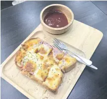  ??  ?? Ham Cheese Toast.