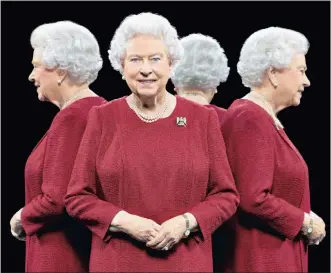  ?? PICTURE: EPA ?? ‘A JOB FOR LIFE’: The British Royal Household released this quadruple half-length portrait of Britain’s Queen Elizabeth II, with a technique that involves the use of mirrors to show her from all four sides. The queen has eclipsed her...