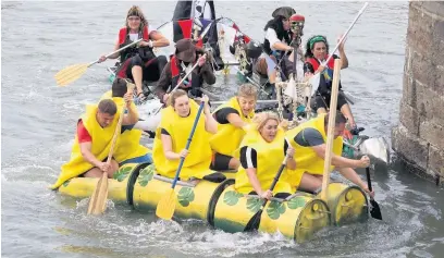  ??  ?? Scenes from last year’s Burry Port Raft Race.